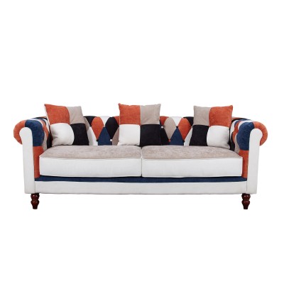 Chesterfield Patchwork Sofa 3 Seater