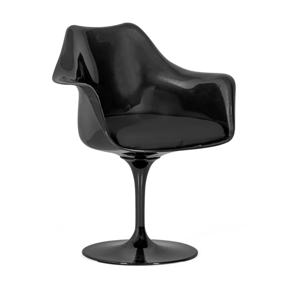 Réplique chaise Tulip Arms laqué noir - Chaise Design - Meubles Concept