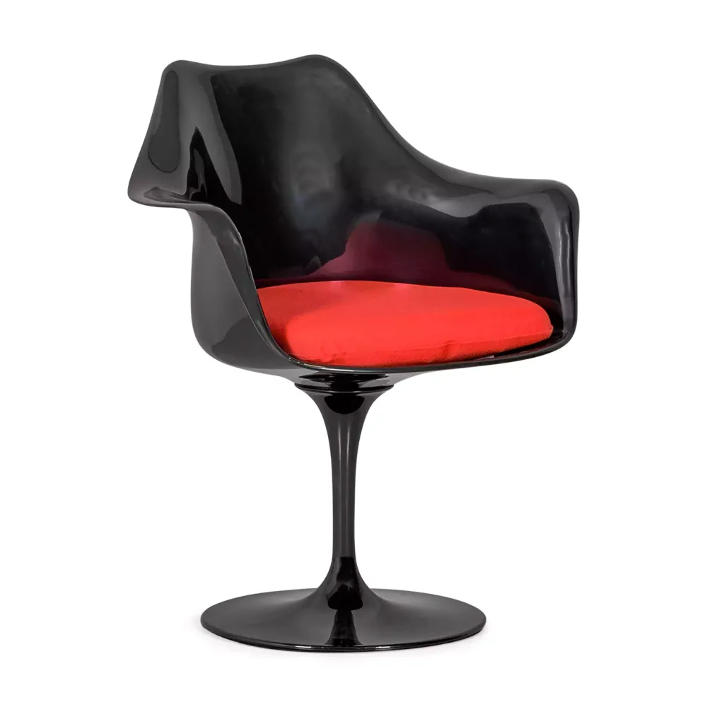 Réplique chaise Tulip Arms laqué noir - Chaise Design - Meubles Concept