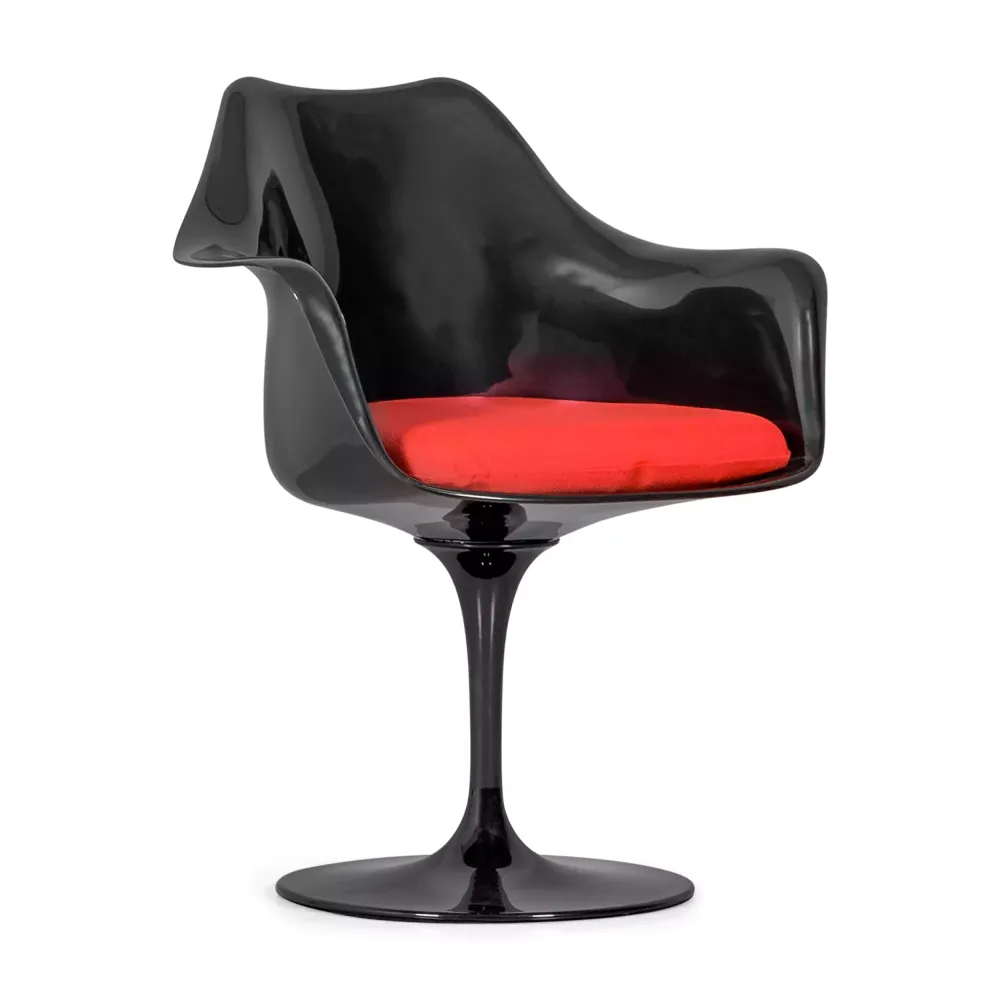 Réplique chaise Tulip Arms laqué noir - Chaise Design - Meubles Concept