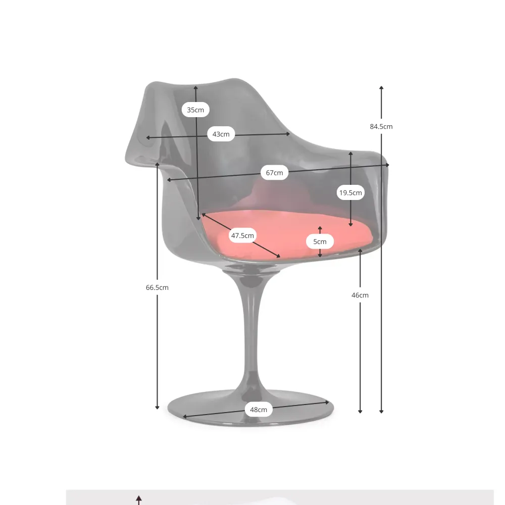 Réplique chaise Tulip Arms laqué noir - Chaise Design - Meubles Concept