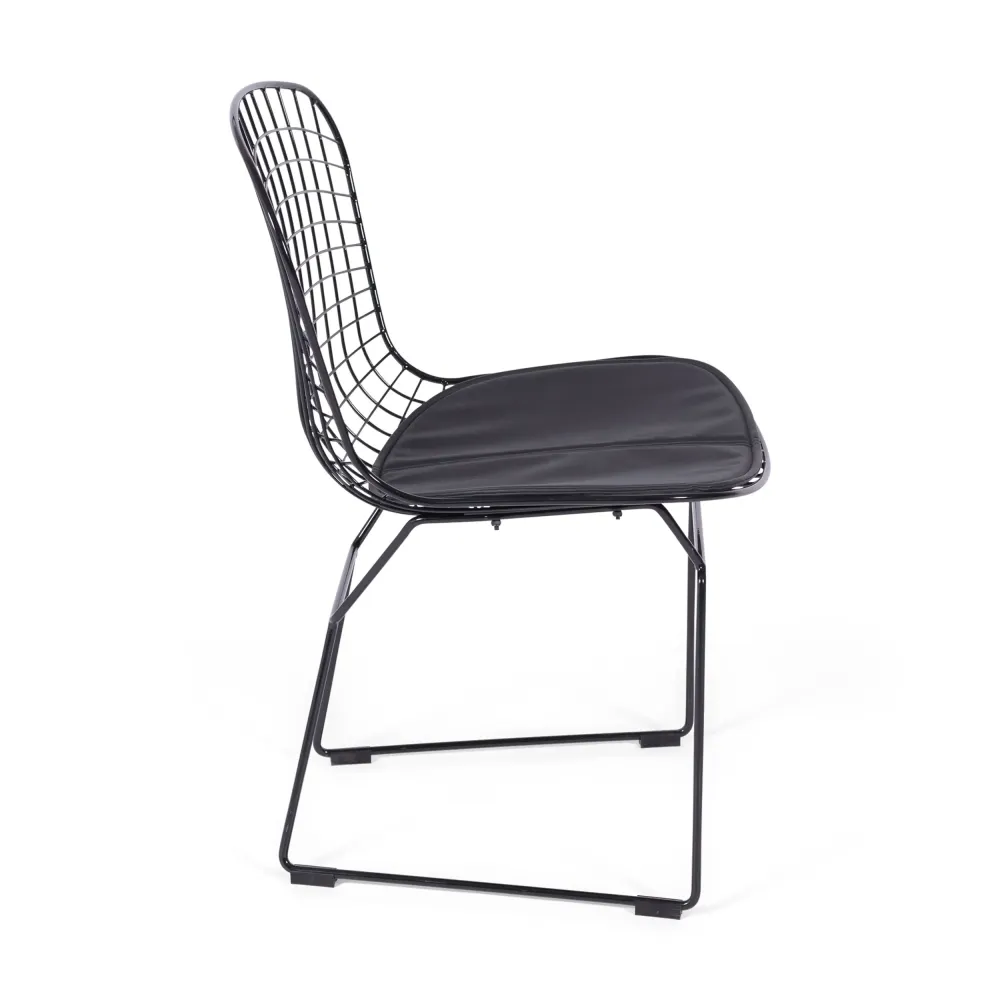 Inspiration chaise Bertoia en Acier Noir - Chaise Industrielle Design