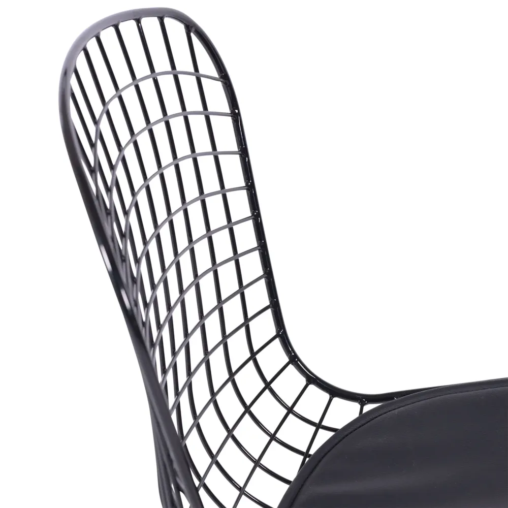 Inspiration chaise Bertoia en Acier Noir - Chaise Industrielle Design