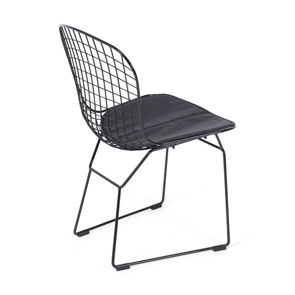 Inspiration chaise Bertoia en Acier Noir - Chaise Industrielle Design