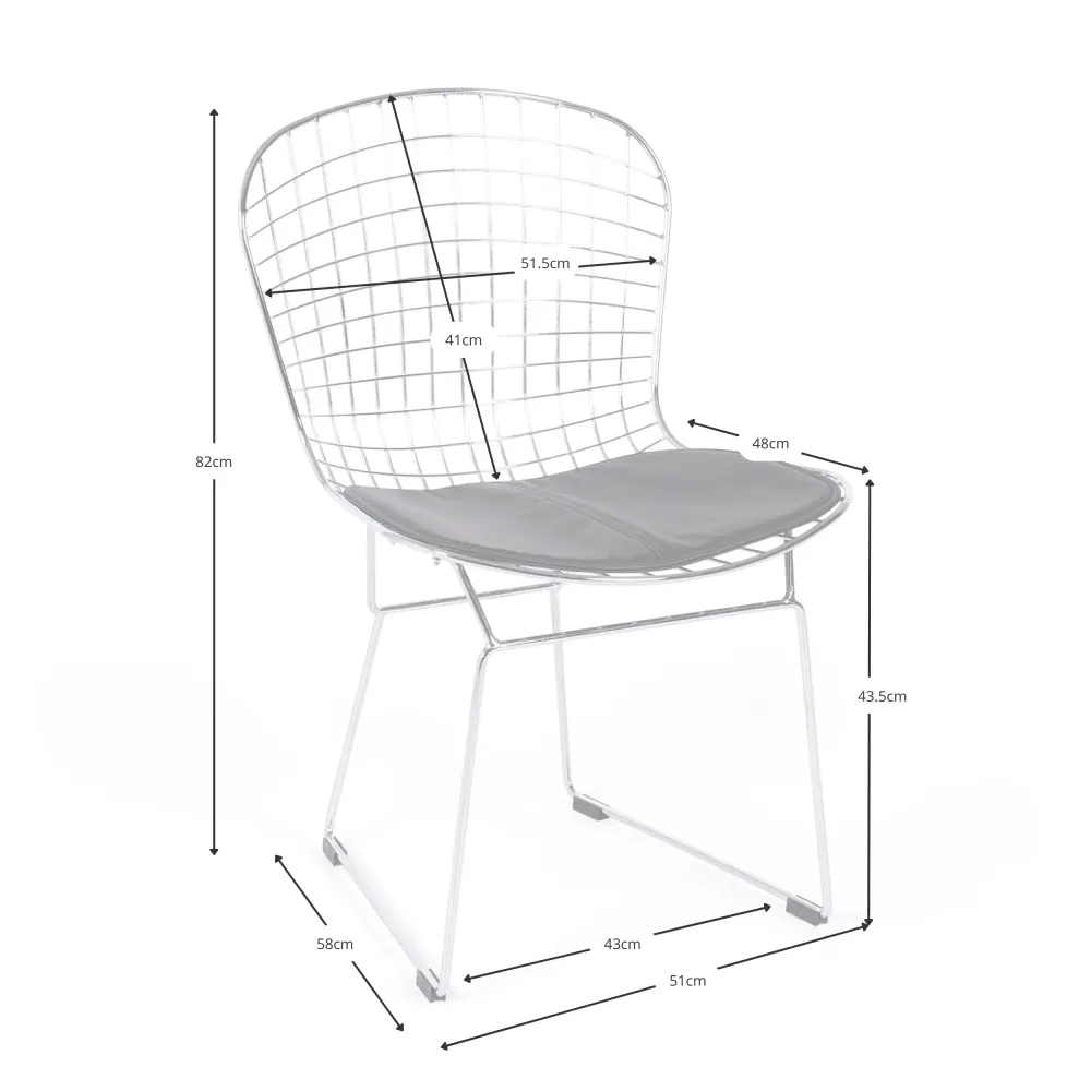 Inspiration chaise Bertoia Chrome - Chaise industrielle - Meubles Concept