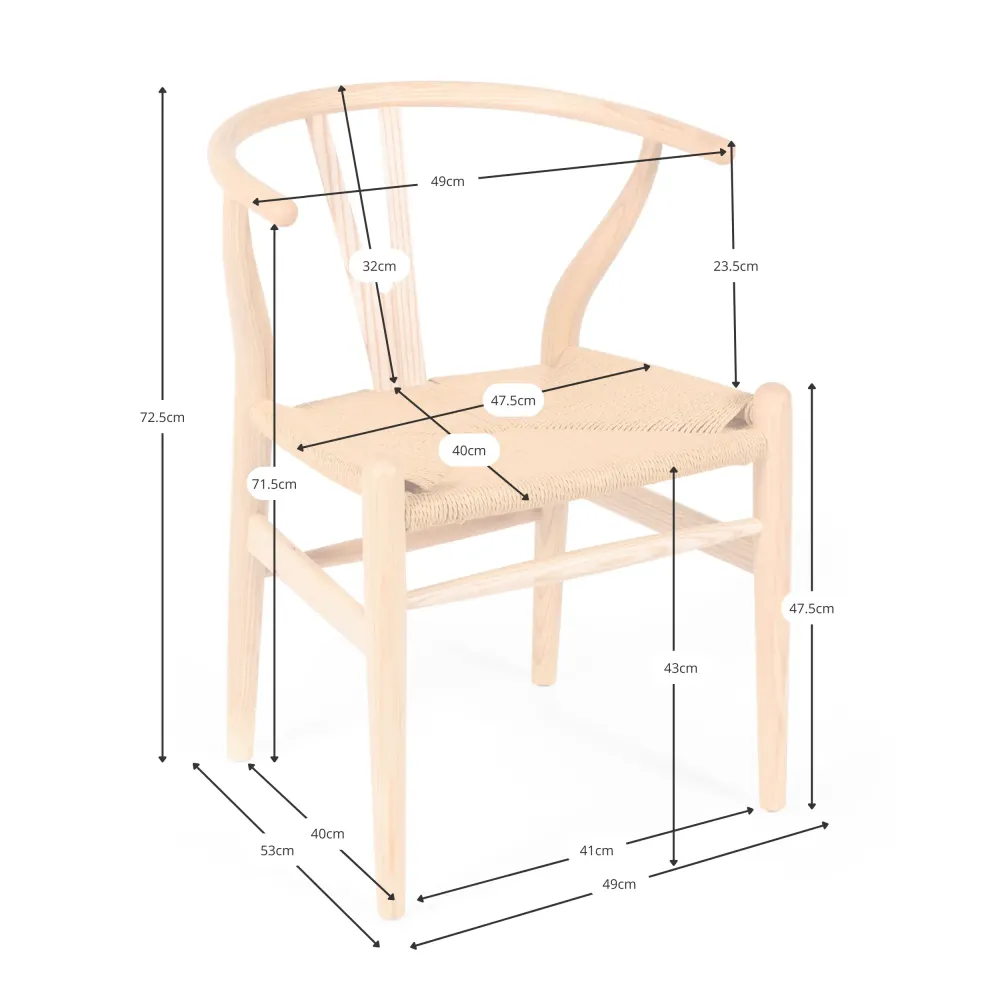 Réplique de la chaise haut de gamme Wishbone CH24