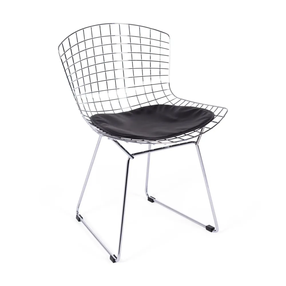 Réplique de la chaise Bertoia "High Quality" en acier chromé du célèbre designer Hans J. Wegner