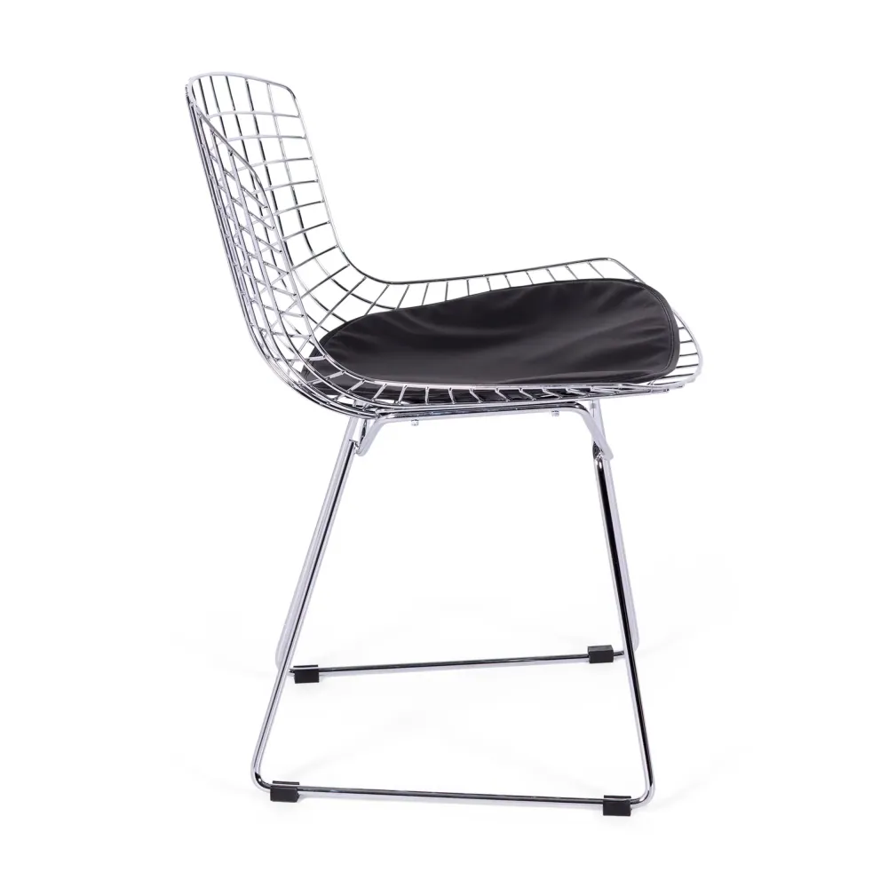 Réplique de la chaise Bertoia "High Quality" en acier chromé du célèbre designer Hans J. Wegner