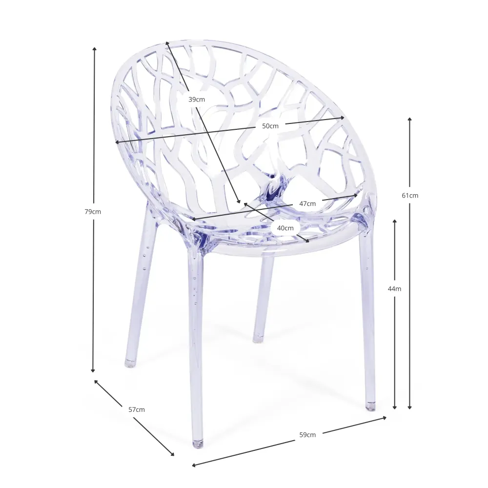 Chaise d'extérieur transparente Chrystal Réplique