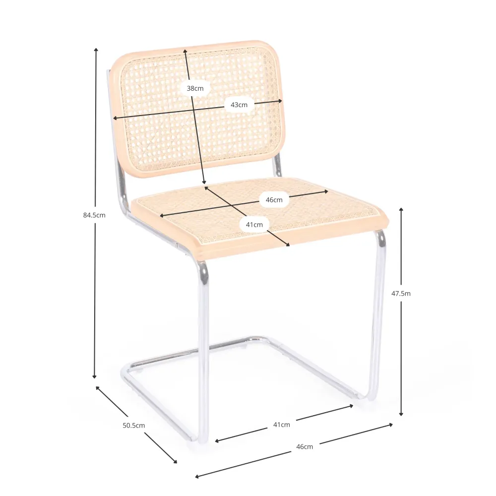 Réplique de la chaise en hêtre Cesca de Marcel Breuer. Version économique