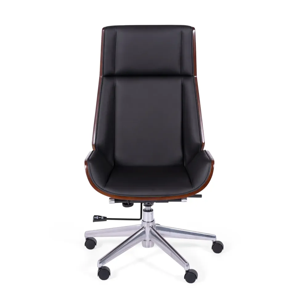 Chaise de bureau Nordic Highback en noyer et similicuir-Meubles Concept