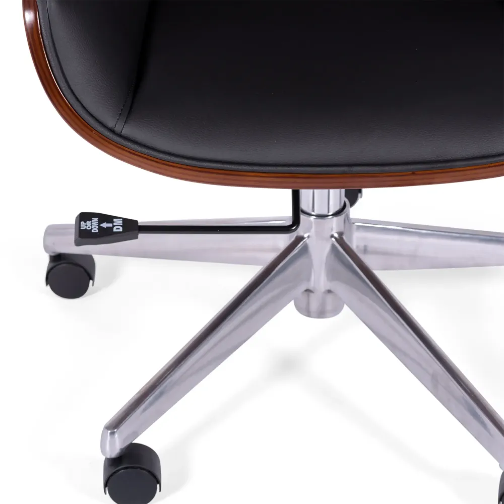 Chaise de bureau Nordic Highback en noyer et similicuir-Meubles Concept