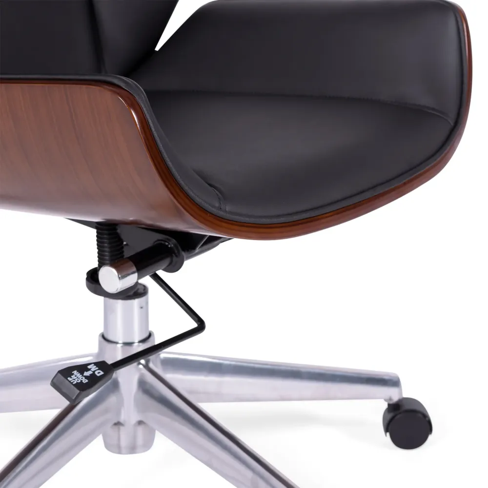 Chaise de bureau Nordic Highback en noyer et similicuir-Meubles Concept