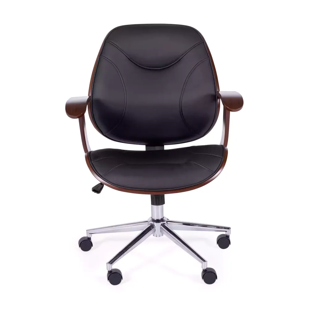 Chaise de bureau Cambridge en bois-Chaises en similicuir-Meubles concept