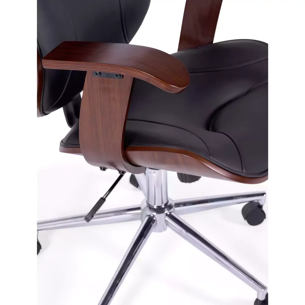 Chaise de bureau Cambridge en bois-Chaises en similicuir-Meubles concept