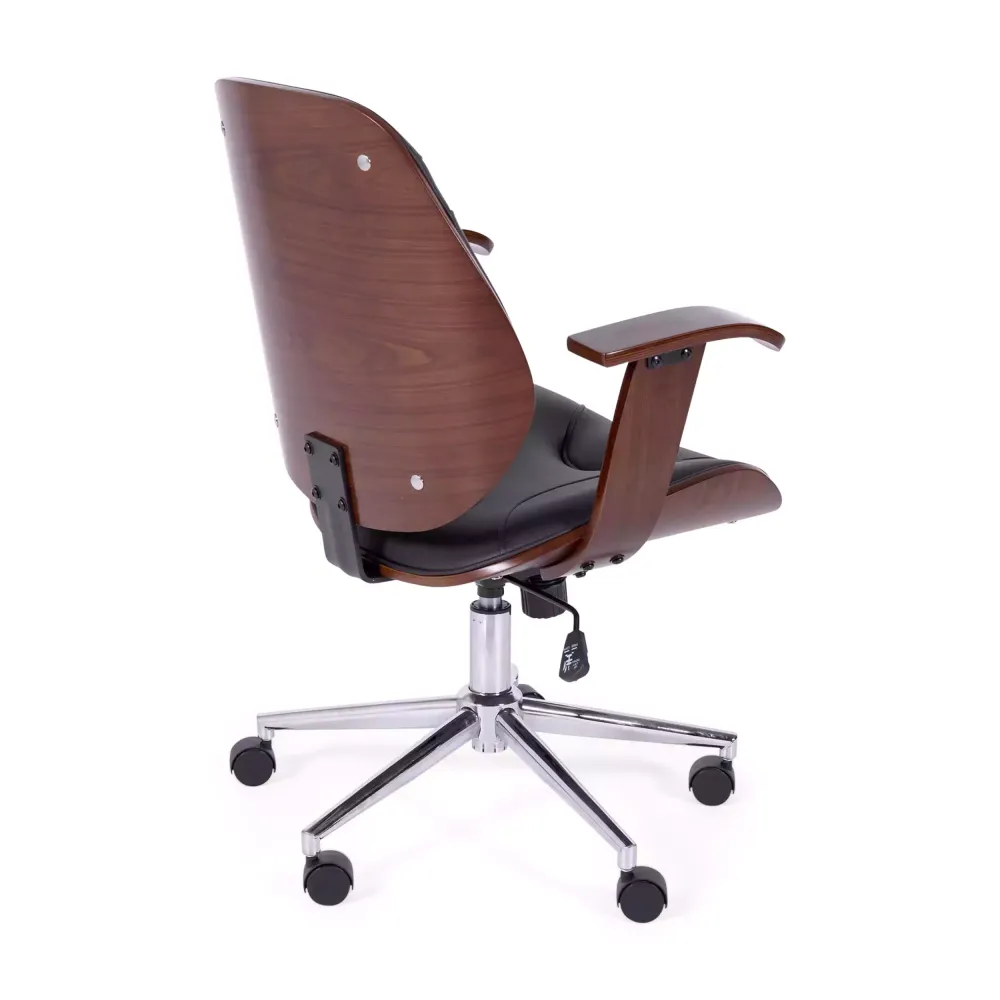 Chaise de bureau Cambridge en bois-Chaises en similicuir-Meubles concept