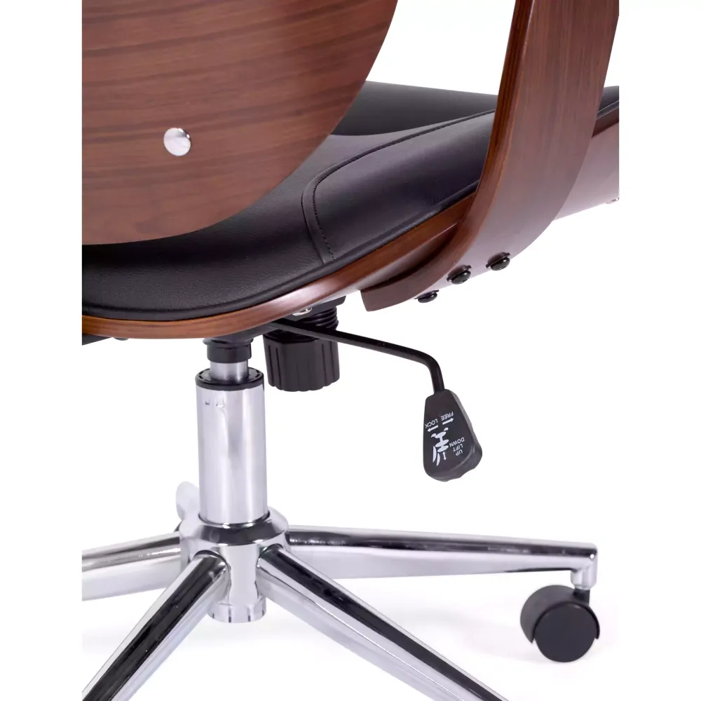 Chaise de bureau Cambridge en bois-Chaises en similicuir-Meubles concept