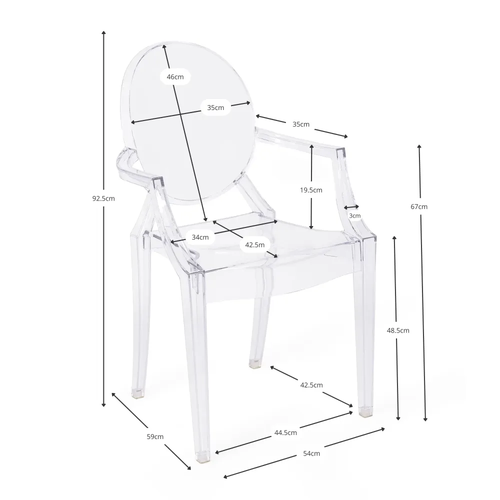 Réplique de la chaise Louis Ghost de Phillipe Starck
