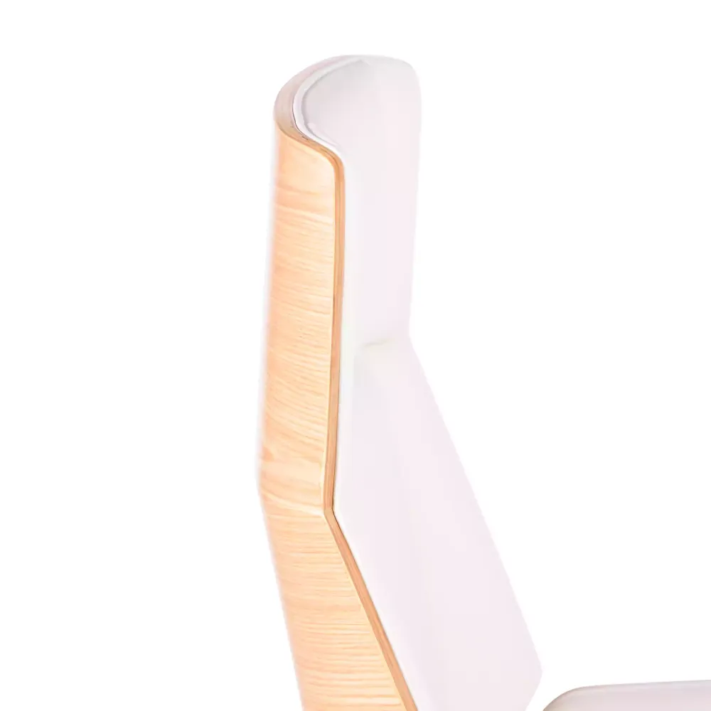 Chaise de bureau Nordic Highback en érable et éco-cuir blanc - Meubles Concept