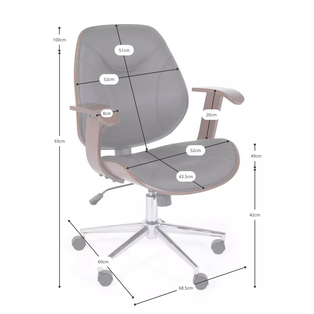 Chaise de bureau Cambridge en bois clair - Mueble design