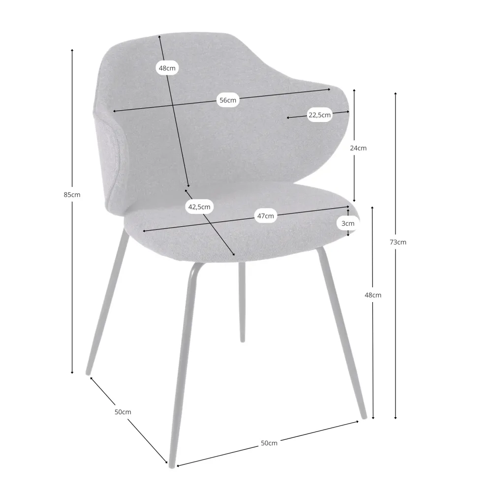Chaise de salle à manger tapissée Hope - Chaises tapissées - Mueble Design