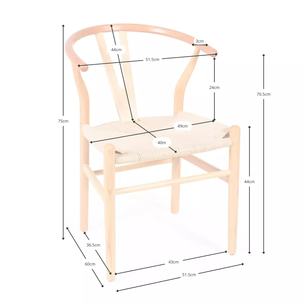 Réplique bon marché de la chaise Wishbone CH24 de Hans J. Wegner en bois de hêtre