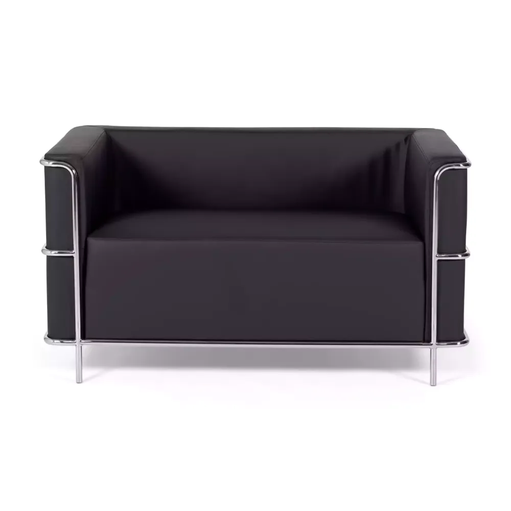 Canapé 2 places Torino en éco-cuir et acier chromé 🛋️ - Meubles Concept