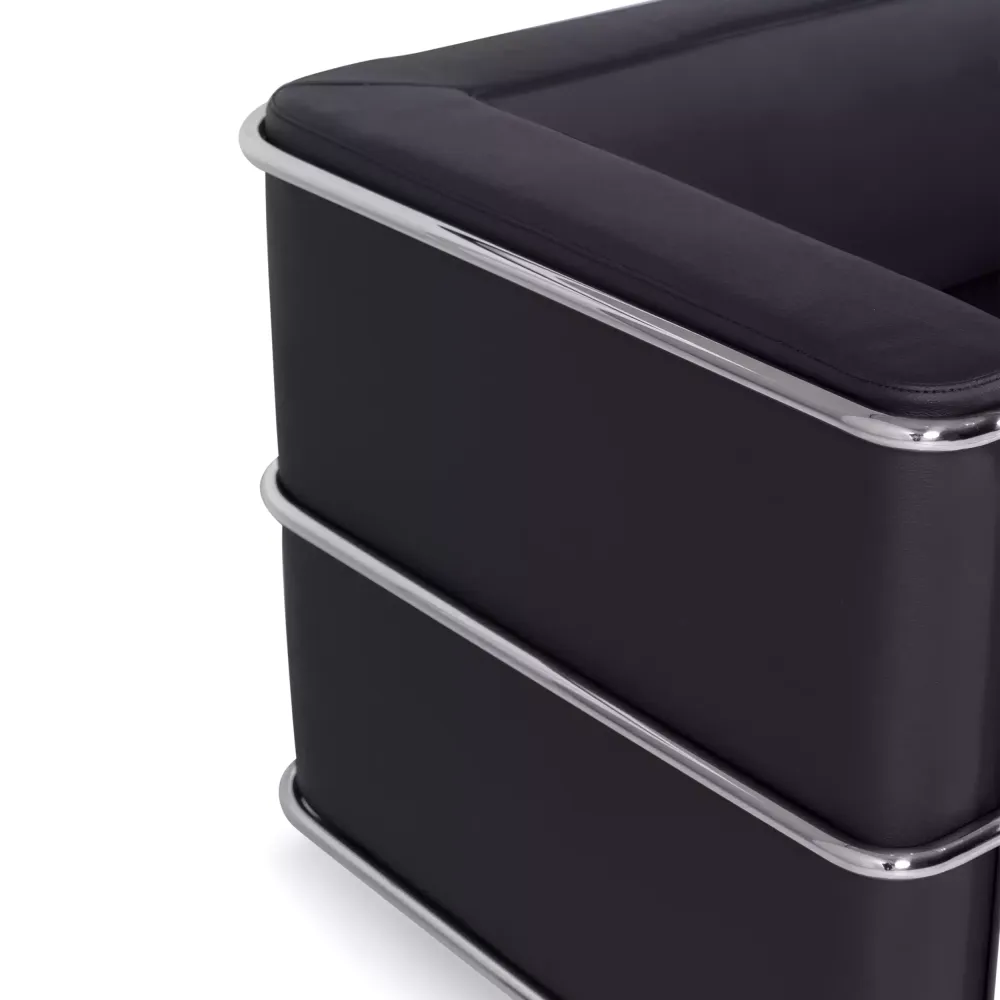Canapé 2 places Torino en éco-cuir et acier chromé 🛋️ - Meubles Concept