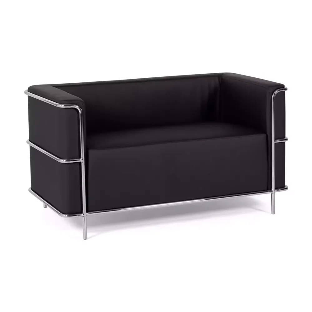 Canapé 2 places Torino en éco-cuir et acier chromé 🛋️ - Meubles Concept