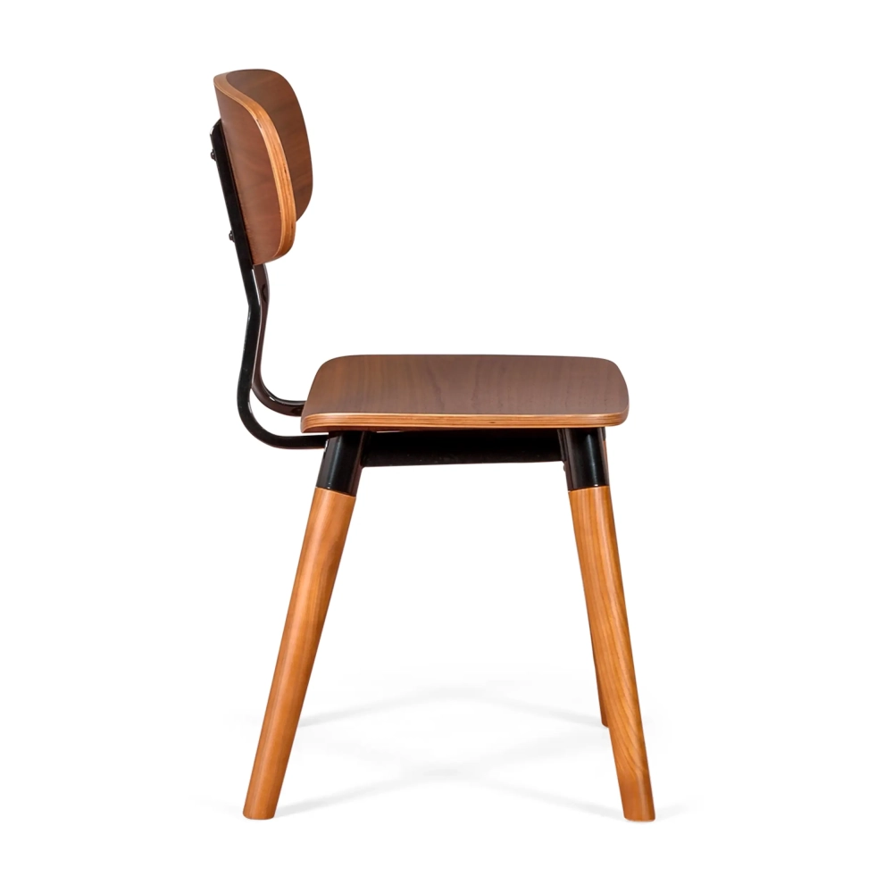 Chaise Copine en bois de noyer | Industriel rétro design - Meubles Concept