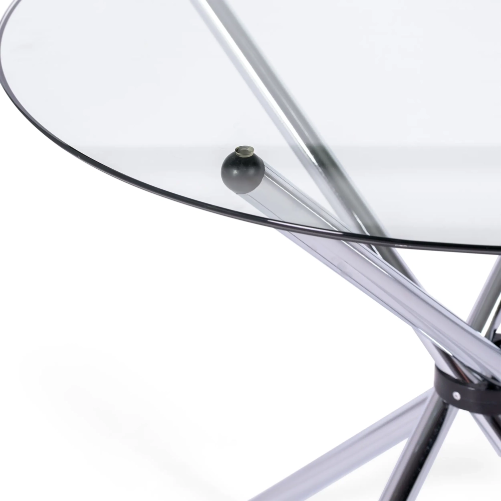Table ronde en verre 80 cm | Design moderne pour cuisine et salle à manger
