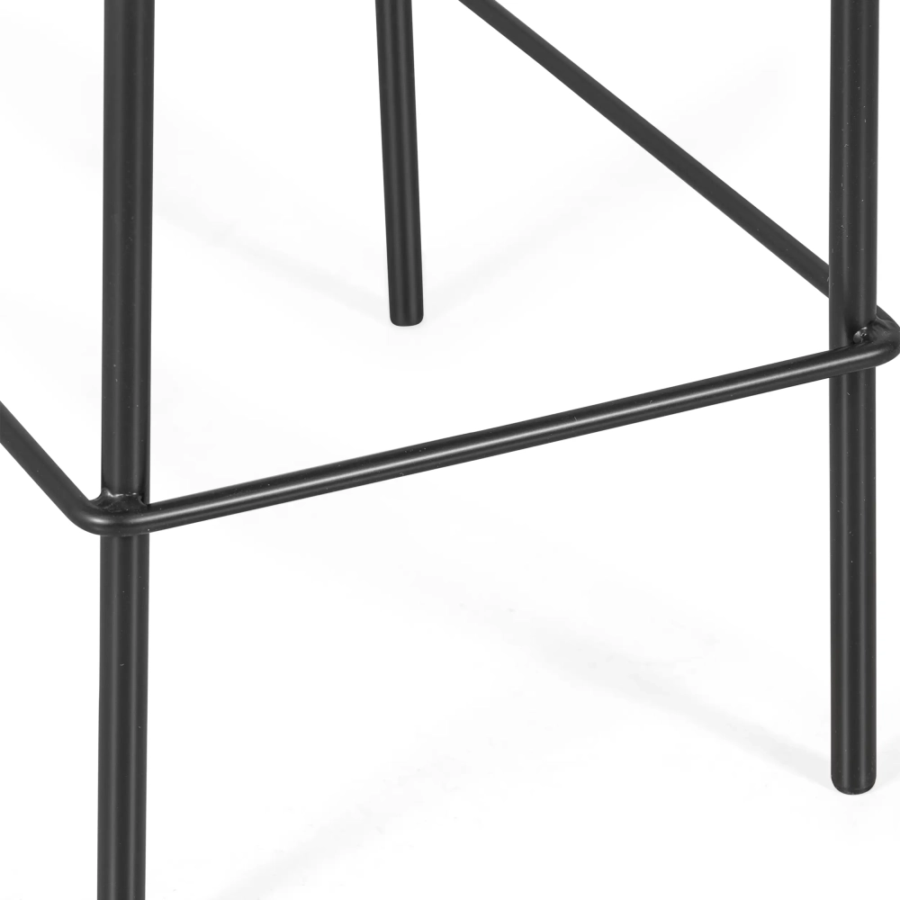 Tabouret Vintage Preston 75 cm | Rotin naturel et cadre noir