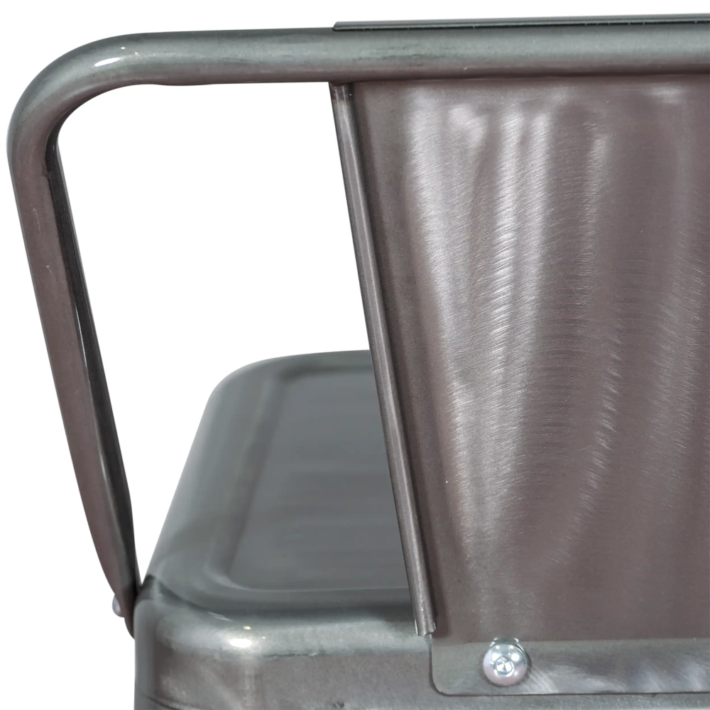 Réplique du tabouret métallique à dossier bas Tolix en 66 centimètres, inspiré du design de Xavier Pauchard