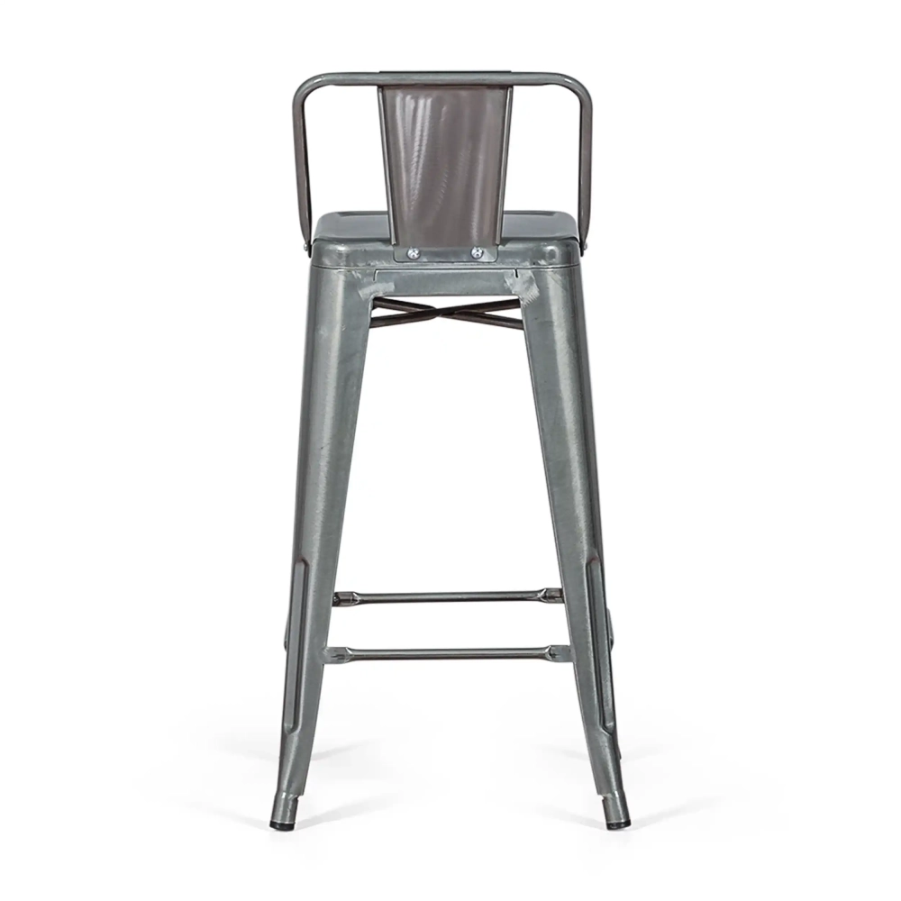 Réplique du tabouret métallique à dossier bas Tolix en 66 centimètres, inspiré du design de Xavier Pauchard