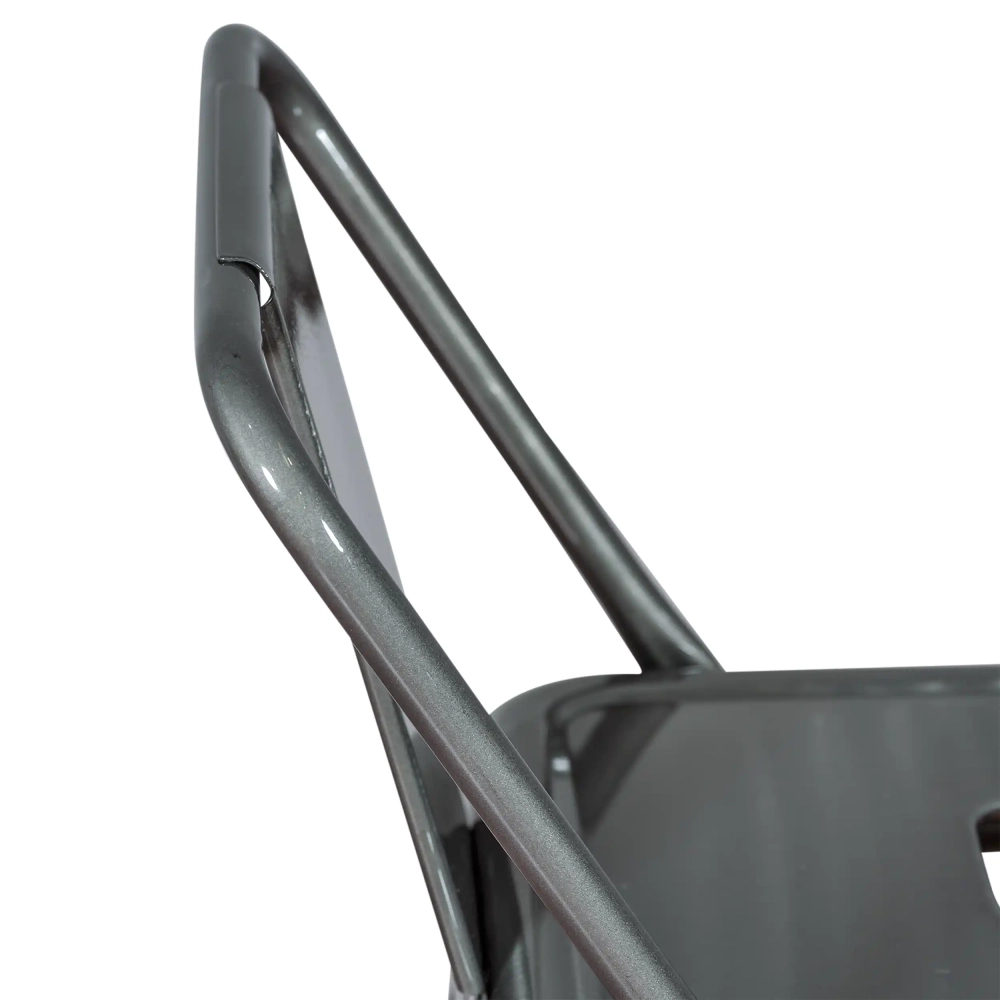 Réplique du tabouret métallique à dossier bas Tolix en 66 centimètres, inspiré du design de Xavier Pauchard