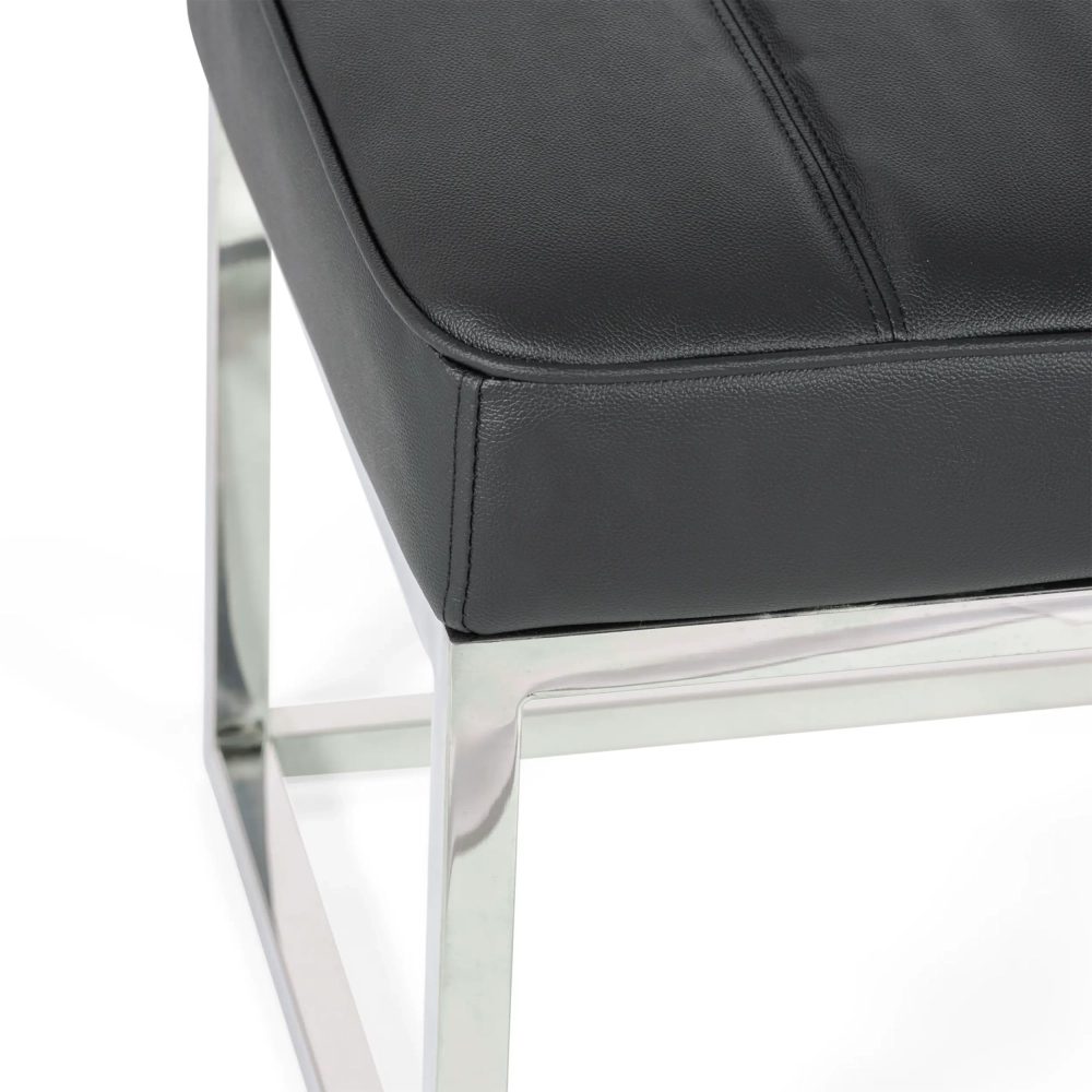 Banc Praga Design en acier chromé et simili-cuir | Modern Style