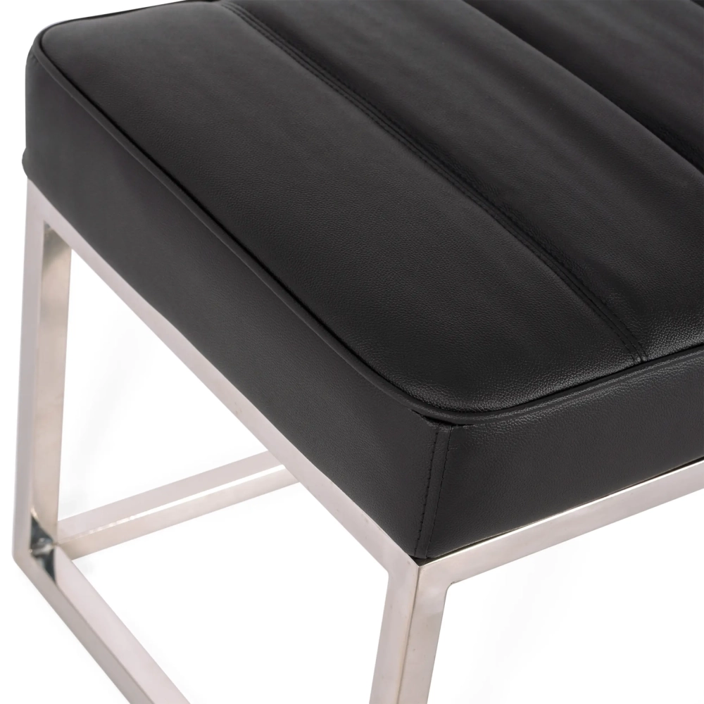 Banc Praga Design en acier chromé et simili-cuir | Modern Style