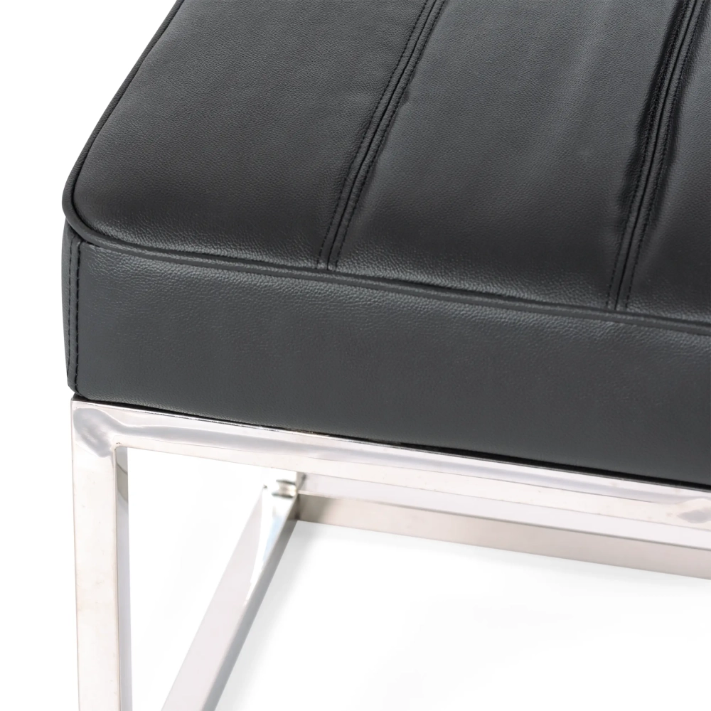 Banc Praga Design en acier chromé et simili-cuir | Modern Style