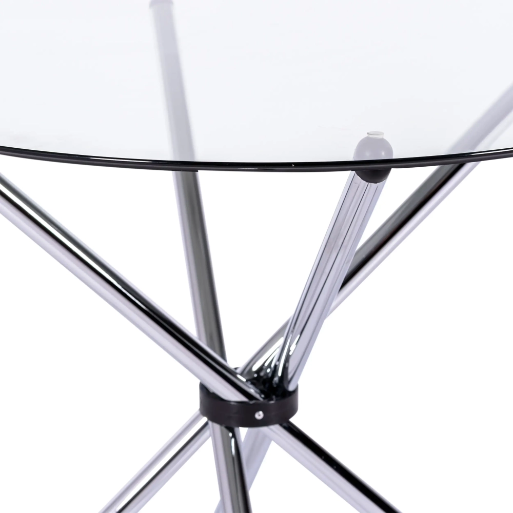 Table ronde en verre 80 cm | Design moderne pour cuisine et salle à manger