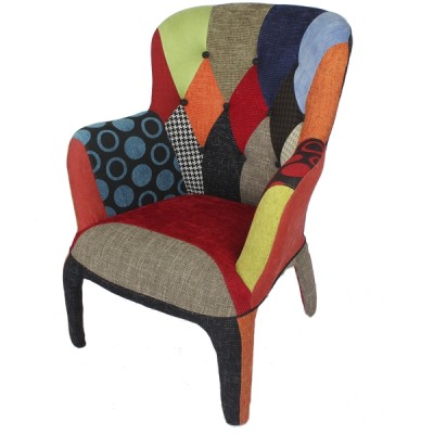 furmod Fauteuil Capitone Patchwork