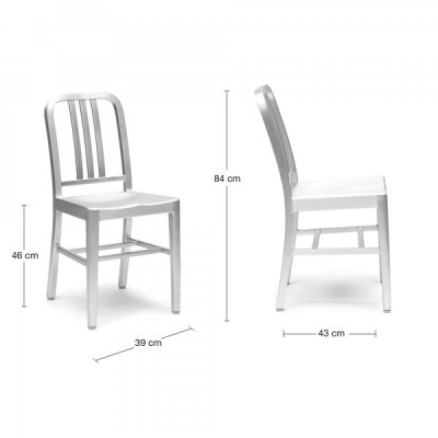 Navy Army chair replica in aluminum