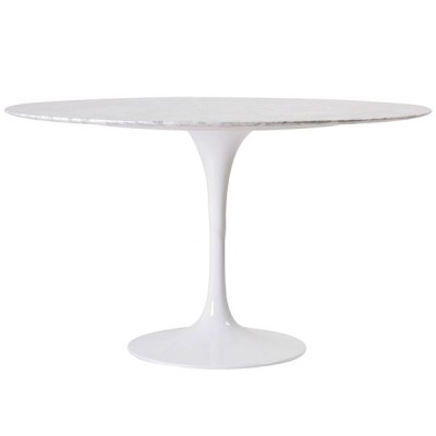 Dining Tulip Table 120cm in Carrara Marble