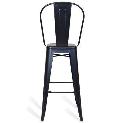 Metal industrial stool Bistro Style with backrest