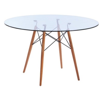 Skleněný stylový stůl furmod Eames (120 cm)