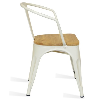 Silla de Metal Bistro Arms Wood