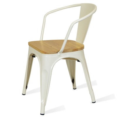 Silla de Metal Bistro Arms Wood