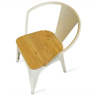 Silla de Metal Bistro Arms Wood