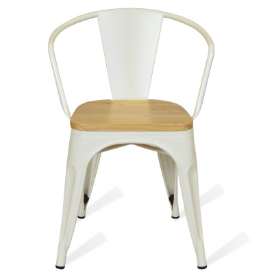 Silla de Metal Bistro Arms Wood