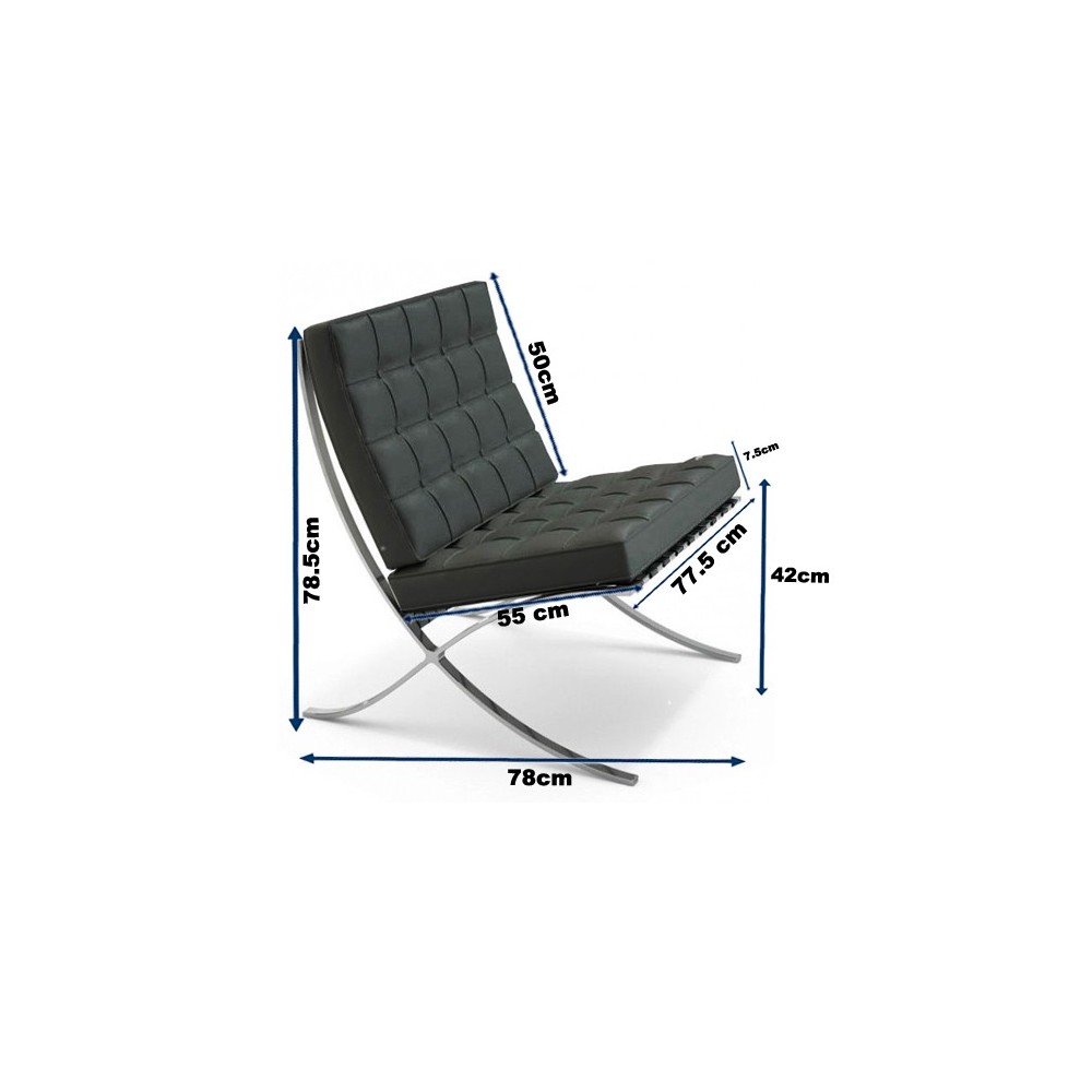 Inspiration Chaise Barcelona pas cher - Fauteuil en cuir - Mueble design