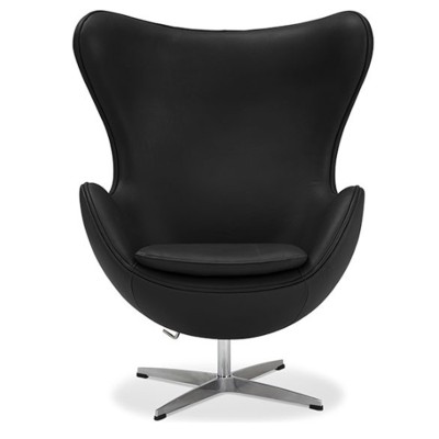 Réplique de chaise Egg en cuir par le designer Arne Jacobsen